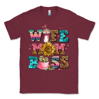Burgundy wife mom boss Classic Tee - AdoDesignShop