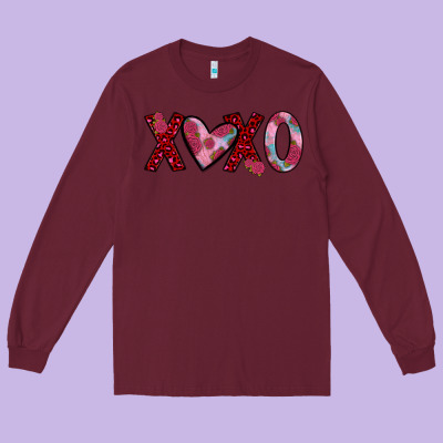 Xoxo Long Sleeve Tee Designed By Jahusdesignshop