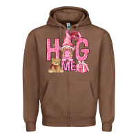 Chestnut hug me with gnome Zipper Hoodie - NancyCooperArtShop