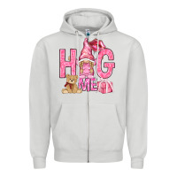 Dove Grey hug me with gnome Zipper Hoodie - NancyCooperArtShop