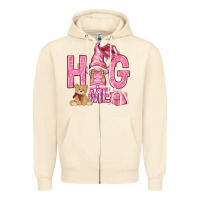 Sandshell hug me with gnome Zipper Hoodie - NancyCooperArtShop