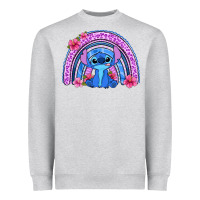 Heather Grey stitch rainbow Heavyweight Sweatshirt - Zillion Design Studio