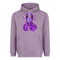 Lavender Domestic Violence Warrior purple ribbon Heavyweight Hoodie - NancyCooperArtShop