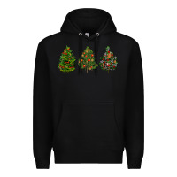 Black christmas trees Premium Hoodie - LillyAllenDesigns