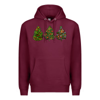 Burgundy christmas trees Premium Hoodie - LillyAllenDesigns