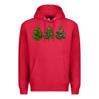 Cardinal christmas trees Premium Hoodie - LillyAllenDesigns
