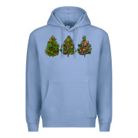 Colony Blue christmas trees Premium Hoodie - LillyAllenDesigns