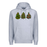 Heather Grey christmas trees Premium Hoodie - LillyAllenDesigns