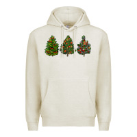 Oatmeal Heather christmas trees Premium Hoodie - LillyAllenDesigns