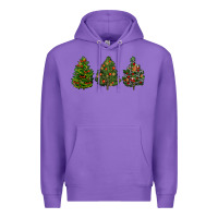 Purple christmas trees Premium Hoodie - LillyAllenDesigns