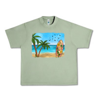 Oil Green beach background Urban Heavy Tee - HRA Design Shop