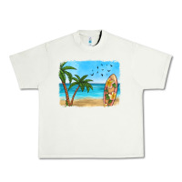 Pistachio beach background Urban Heavy Tee - HRA Design Shop