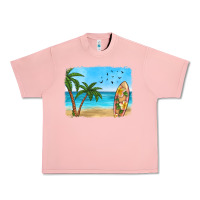 Salmon beach background Urban Heavy Tee - HRA Design Shop