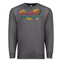 Charcoal Heather god fidence Premium Sweatshirt - MaliasSmallBusiness