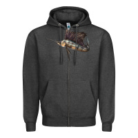 Charcoal Heather Atlantic Sailfish Illustrations Zipper Hoodie - LillyAllenDesigns