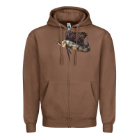 Chestnut Atlantic Sailfish Illustrations Zipper Hoodie - LillyAllenDesigns