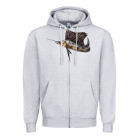 Heather Grey Atlantic Sailfish Illustrations Zipper Hoodie - LillyAllenDesigns