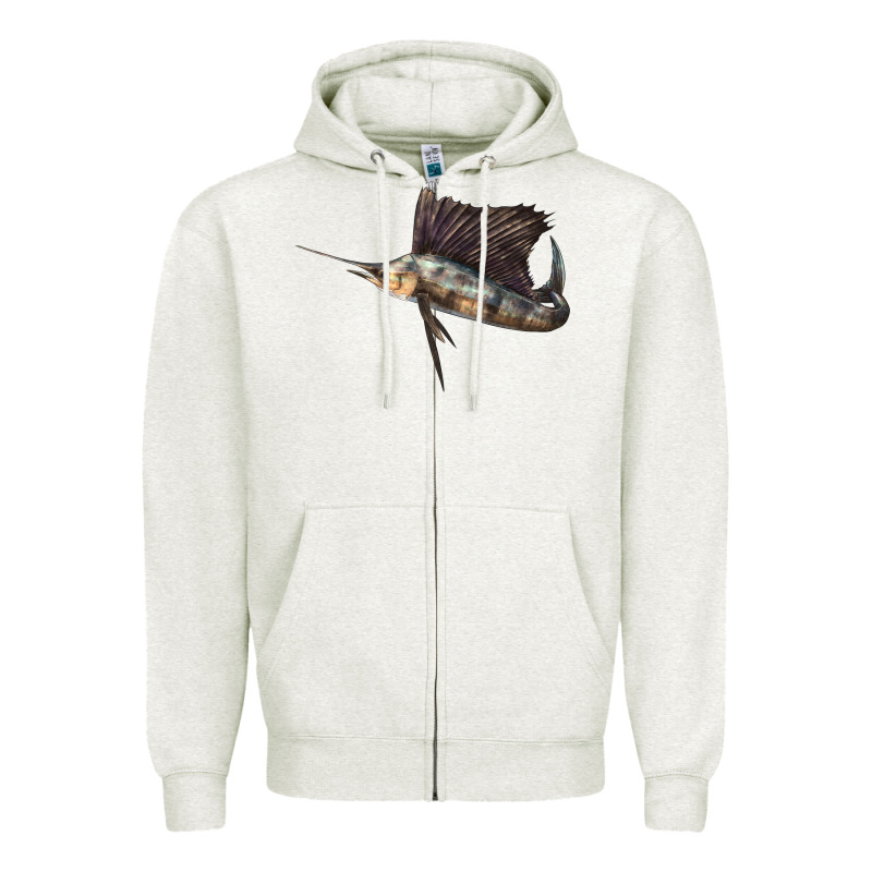 Atlantic Sailfish Illustrations Zipper Hoodie by LillyAllenDesigns | Teevron