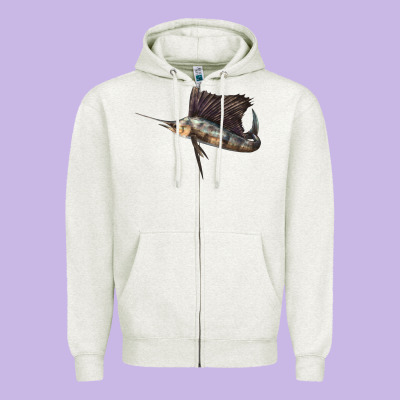 Atlantic Sailfish Illustrations Zipper Hoodie Designed By Lillyallendesigns
