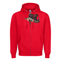 Red Atlantic Sailfish Illustrations Zipper Hoodie - LillyAllenDesigns