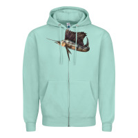 Seafoam Atlantic Sailfish Illustrations Zipper Hoodie - LillyAllenDesigns