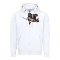 White Atlantic Sailfish Illustrations Zipper Hoodie - LillyAllenDesigns