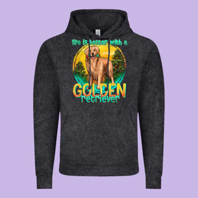 Life Is Better With A Golden Retriever Vintage Hoodie Designed By Texasbilliewilder