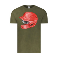 Vintage Olive red baseball batting helmet fa element Vintage Tee - FaDigitalArtStudio