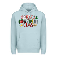 Blue Mist Santa's Favorite Class Christmas Premium Hoodie - LillyAllenDesigns