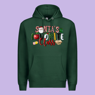 Santa's Favorite Class Christmas Premium Hoodie Designed By Lillyallendesigns
