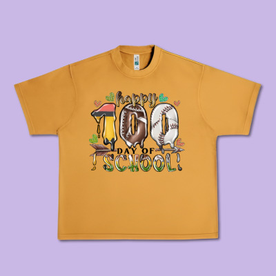 Happy 100 Day Of School American Football Baseball Urban Heavy Tee Designed By Racoondesign