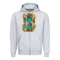 Heather Grey western cross blessed lily butterfly Zipper Hoodie - BarkalooDesign