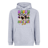 Heather Grey happy mardi gras y'all Heavyweight Hoodie - MaliasSmallBusiness