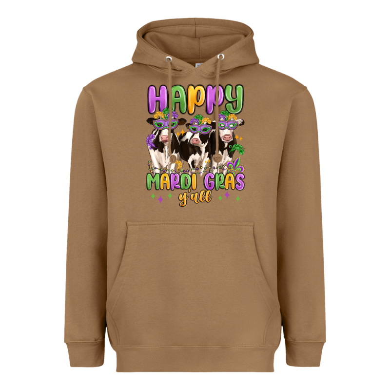 Happy Mardi Gras Y'all Heavyweight Hoodie by MaliasSmallBusiness | Teevron