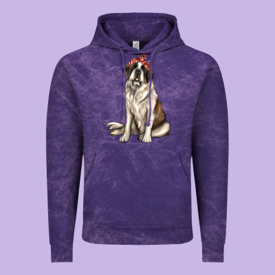 St Bernard With Bandanna Vintage Hoodie Designed By Texasbilliewilder