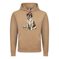 Vintage Coffee st bernard with bandanna Vintage Hoodie - texasbilliewilder