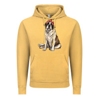 Vintage Mustard st bernard with bandanna Vintage Hoodie - texasbilliewilder