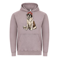 Vintage Zinc st bernard with bandanna Vintage Hoodie - texasbilliewilder