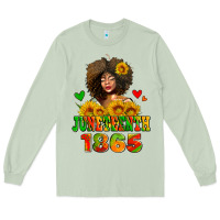 Matcha afro woman juneteenth 1865 Long Sleeve Tee - AdoDesignShop