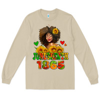 Mushroom afro woman juneteenth 1865 Long Sleeve Tee - AdoDesignShop