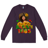 Plum afro woman juneteenth 1865 Long Sleeve Tee - AdoDesignShop