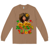 Toasted Coconut afro woman juneteenth 1865 Long Sleeve Tee - AdoDesignShop