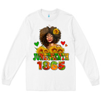 White afro woman juneteenth 1865 Long Sleeve Tee - AdoDesignShop
