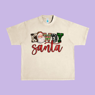 Howdy Santa Urban Heavy Tee Designed By Fadigitalartstudio