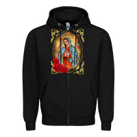Black our lady of guadalupe frame Zipper Hoodie - BarkalooDesign