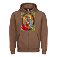 Chestnut our lady of guadalupe frame Zipper Hoodie - BarkalooDesign