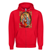 Red our lady of guadalupe frame Zipper Hoodie - BarkalooDesign