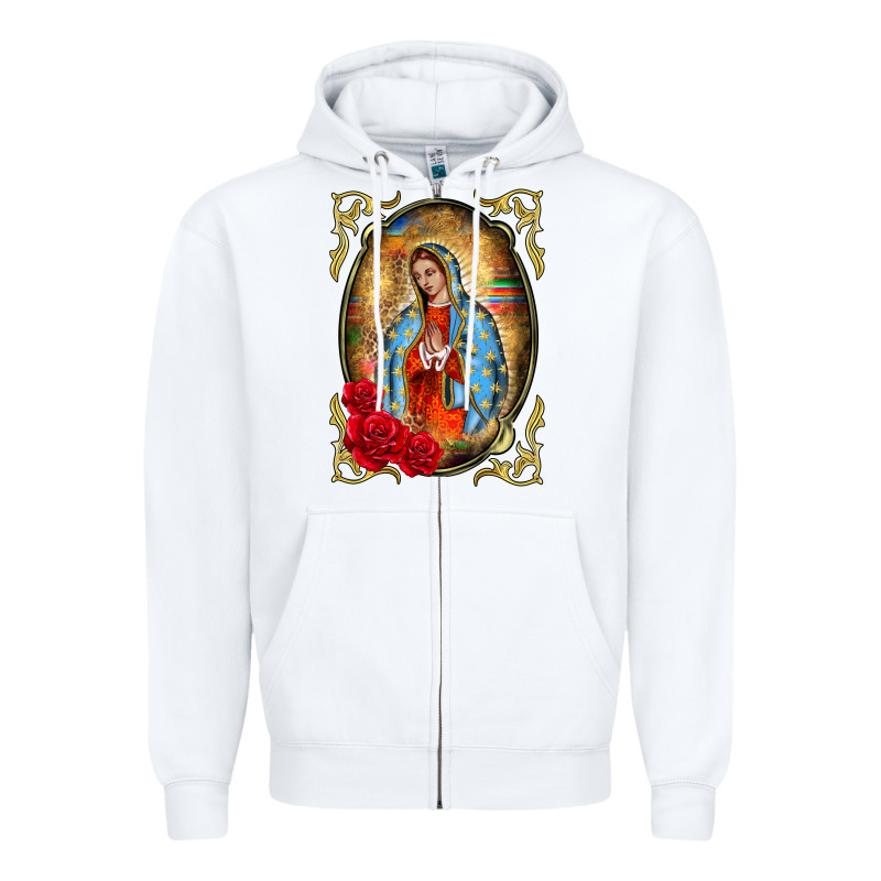 Our Lady Of Guadalupe Frame Zipper Hoodie by BarkalooDesign | Teevron