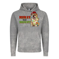 Cloud Rock merry and bright english bulldog Vintage Hoodie - RanaPortraitStore