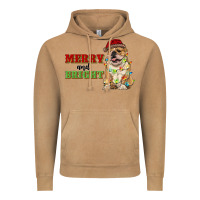 Vintage Camel merry and bright english bulldog Vintage Hoodie - RanaPortraitStore